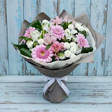 Букет цветов из:  Герберы, Альстромерии и Хризантемы в Ермолино Новгородская область