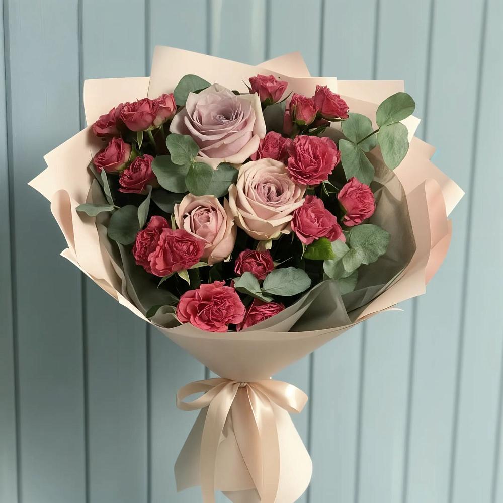 Букет цветов из: Гвоздики и Розы в Ермолино Новгородская область