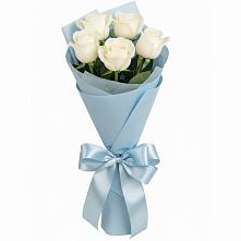 Букет 5 Белых роз Проуд в Ермолино Новгородская область