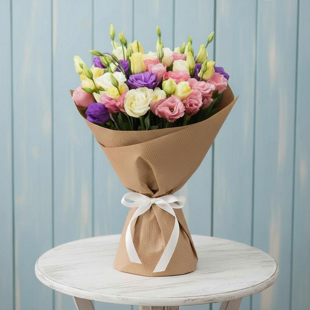 Букет цветов из: Лизиантусы в Ермолино Новгородская область