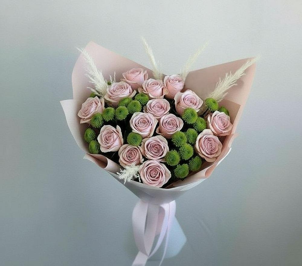 Букет цветов из: Розы и Хризантемы в Ермолино Новгородская область