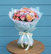 Букет цветов из:  Хризантемы и Розы в Ермолино Новгородская область