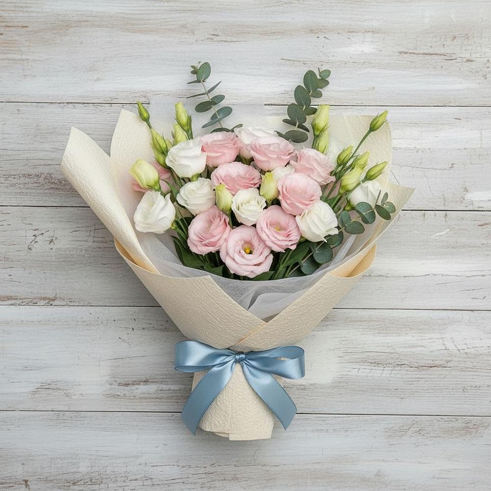 Букет цветов из: Лизиантусы в Ермолино Новгородская область